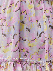 Long Sleeve Floral Playsuit in Grey