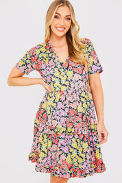 Recycled Floral Frill Mini Dress
