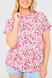 Sustainable Floral Peplum Top