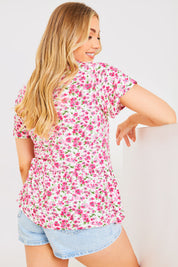Sustainable Floral Peplum Top