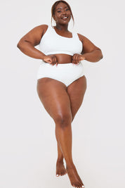 High Waisted Towelling Control Bikini Bottoms