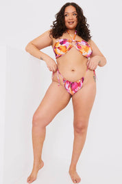 Abstract Print Tie Side Bikini Bottoms