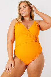 Control Crinkle Wrap Front O Ring Swimsuit