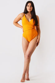 Control Crinkle Wrap Front O Ring Swimsuit