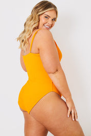 Control Crinkle Wrap Front O Ring Swimsuit