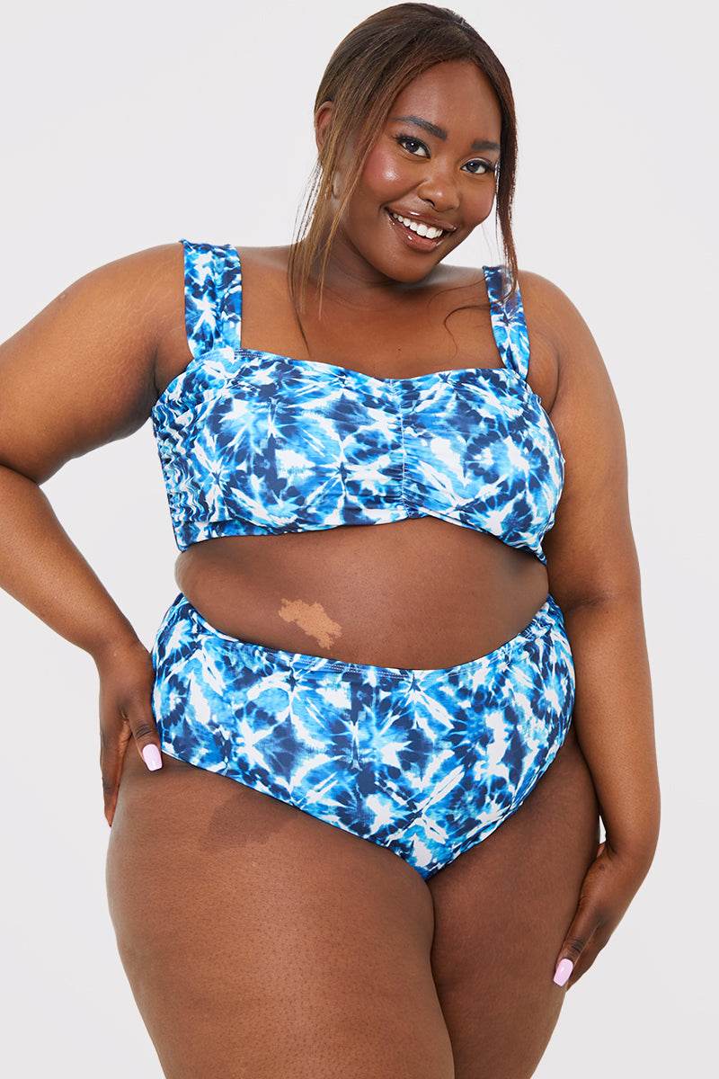 Abstract Print High Waisted Bikini Bottoms