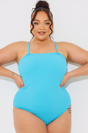 Sculpt and Control Crinkle Bandeau Swimsuit