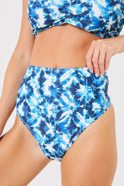 Abstract Print High Waisted Bikini Bottoms
