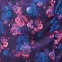 Puff Sleeve Lace Insert Floral Midi Dress in Purple