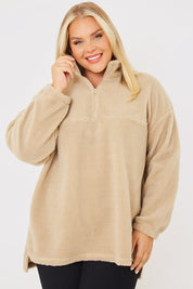 Borg Half Zip Pullover Sweatshirt