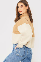 Half Zip Colour Block Toggle Sweat