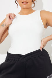 Racer Neck Double Layer Slinky Bodysuit