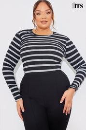 Striped Ribbed Long Sleeve Top