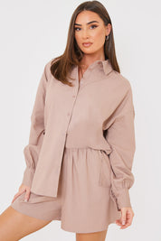 Linen Look Long Sleeve Co-Ord Shirt