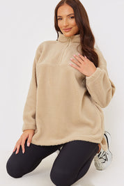 Borg Half Zip Pullover Sweatshirt