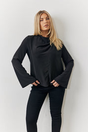 Cowl Neck Draped Blouse