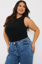 Racer Neck Double Layer Slinky Bodysuit