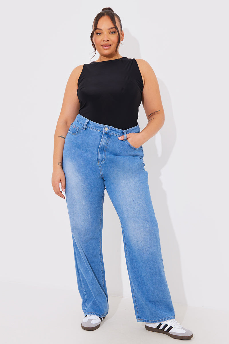 Racer Neck Double Layer Slinky Bodysuit