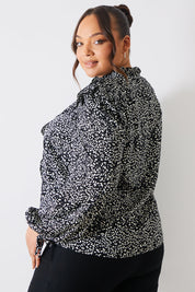 Printed Ruffle Blouse