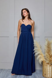 Bandeau Bridesmaids Maxi Dress in Navy