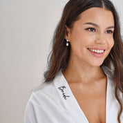 White Embroidered Bride Dressing Gown