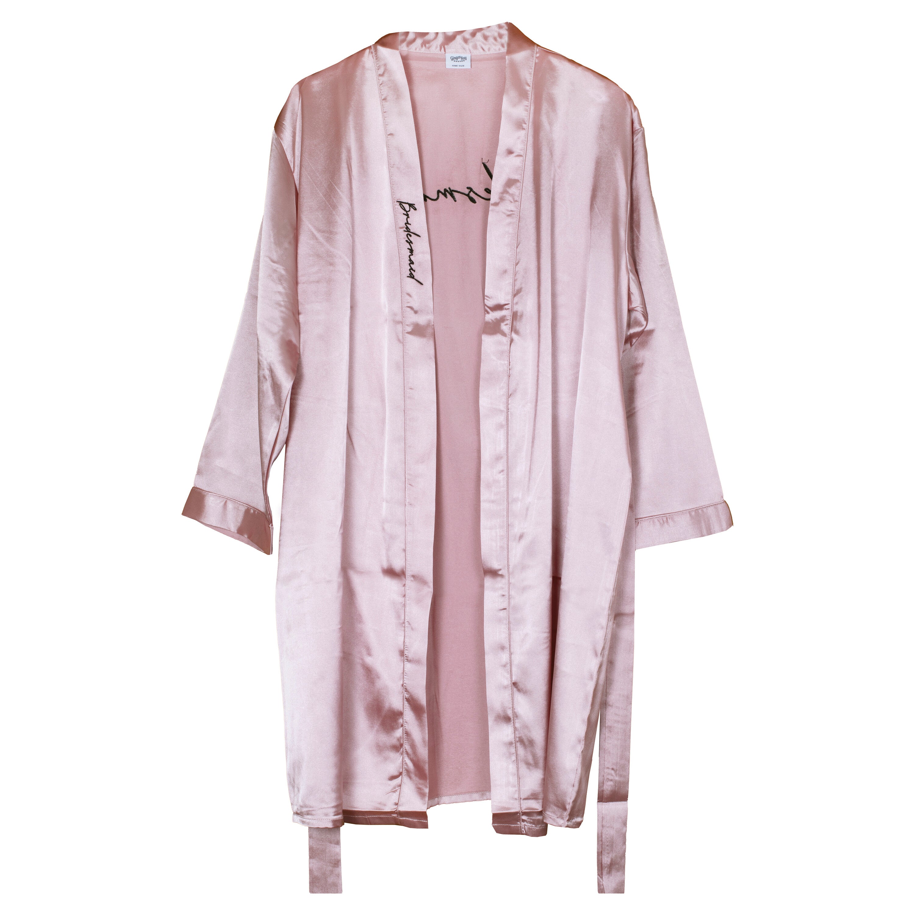 Pink Embroidered Bridesmaid Dressing Gown