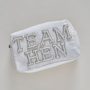Embellished Pearl Team Hen Makeup Bag