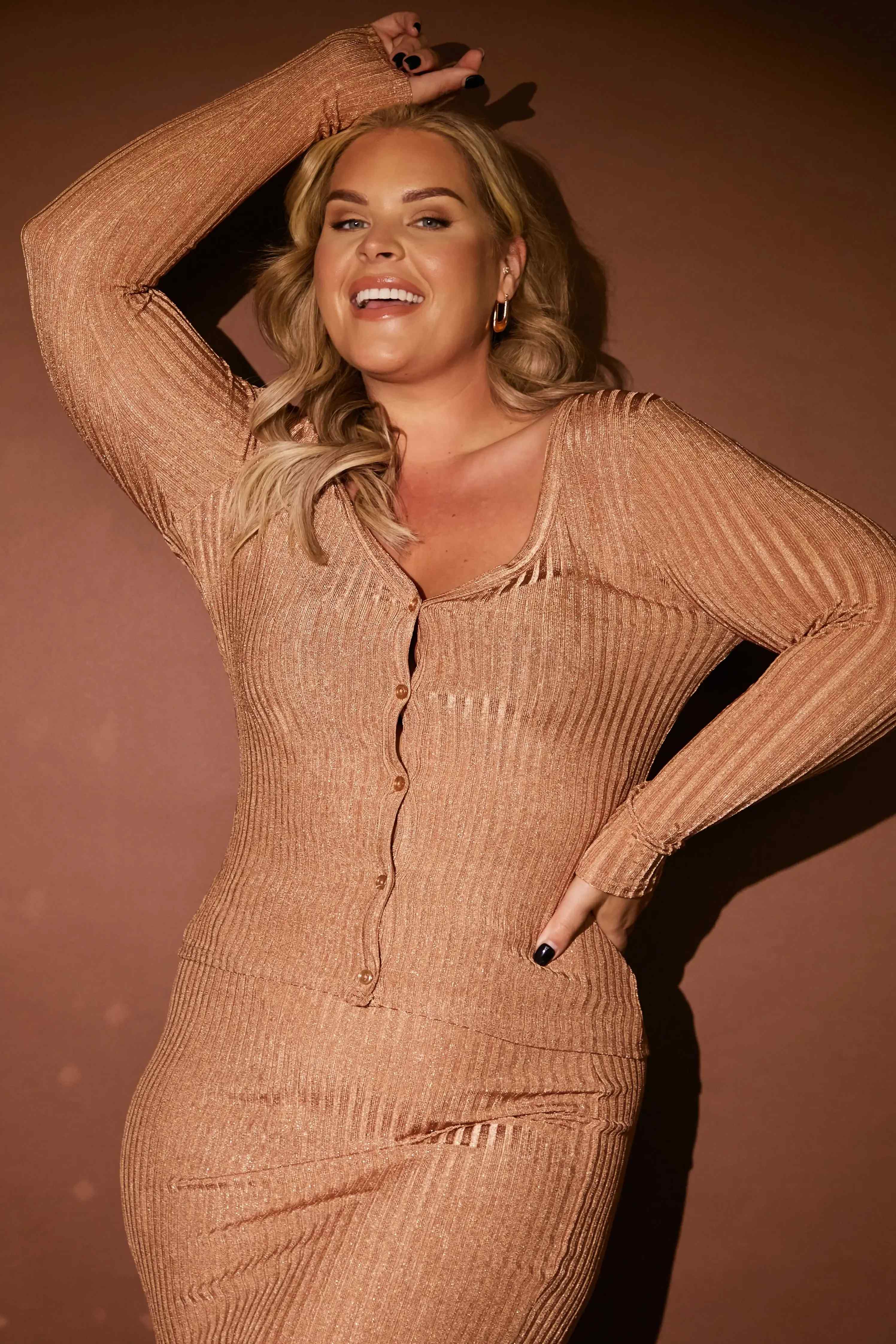 Metallic Co-Ord Cardigan Top