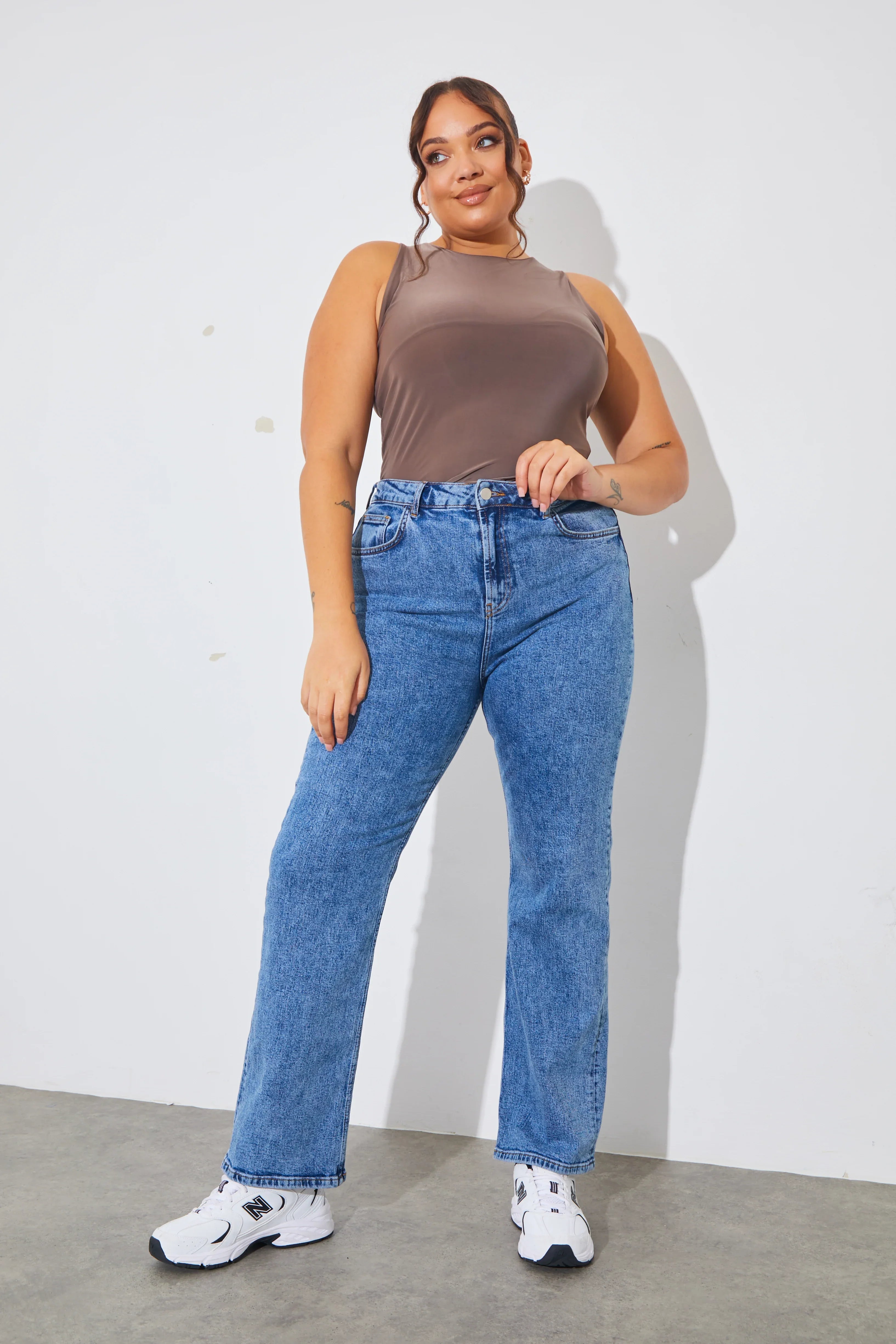 Racer Neck Double Layer Slinky Bodysuit