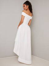 Bardot Dip Hem Midi Dress in White