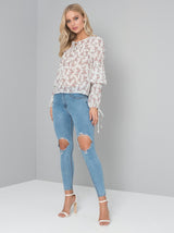 Floral Ditsy Top in White