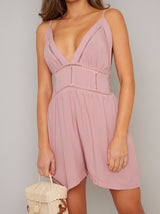 Cami Strap Playsuit in Pink