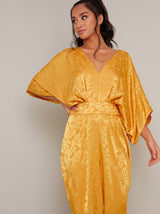 Petite Batwing Straight Leg Jumpsuit in Yellow