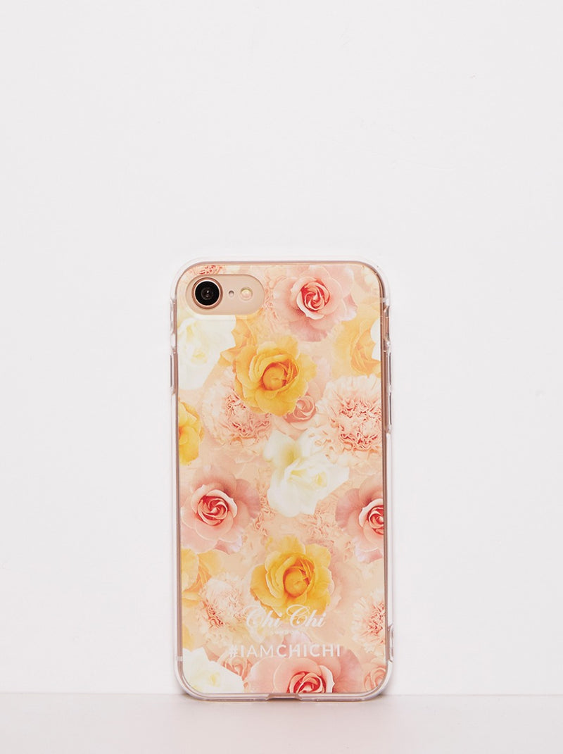 Floral Print Phone Case in Pink and Yellow