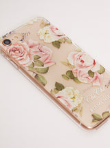 Floral Rose Print Phone Case in Light Pink