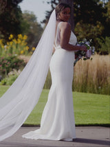 Halter Style Embellished Wedding Dress in White