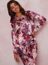 Floral Pyjama Shirt Set in Blush