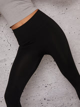 High Waist Sports Leggings with Contouring Design in Black