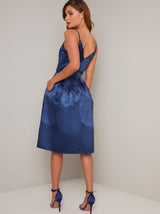 Cami Strap Ombre Floral Print Midi Dress in Blue