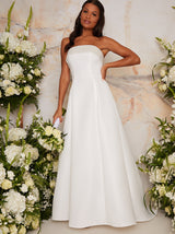 Bardot Embellished Wedding Dress in White