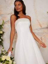 Bardot Embellished Wedding Dress in White