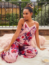 Floral Print Cami Pyjama Set in Pink