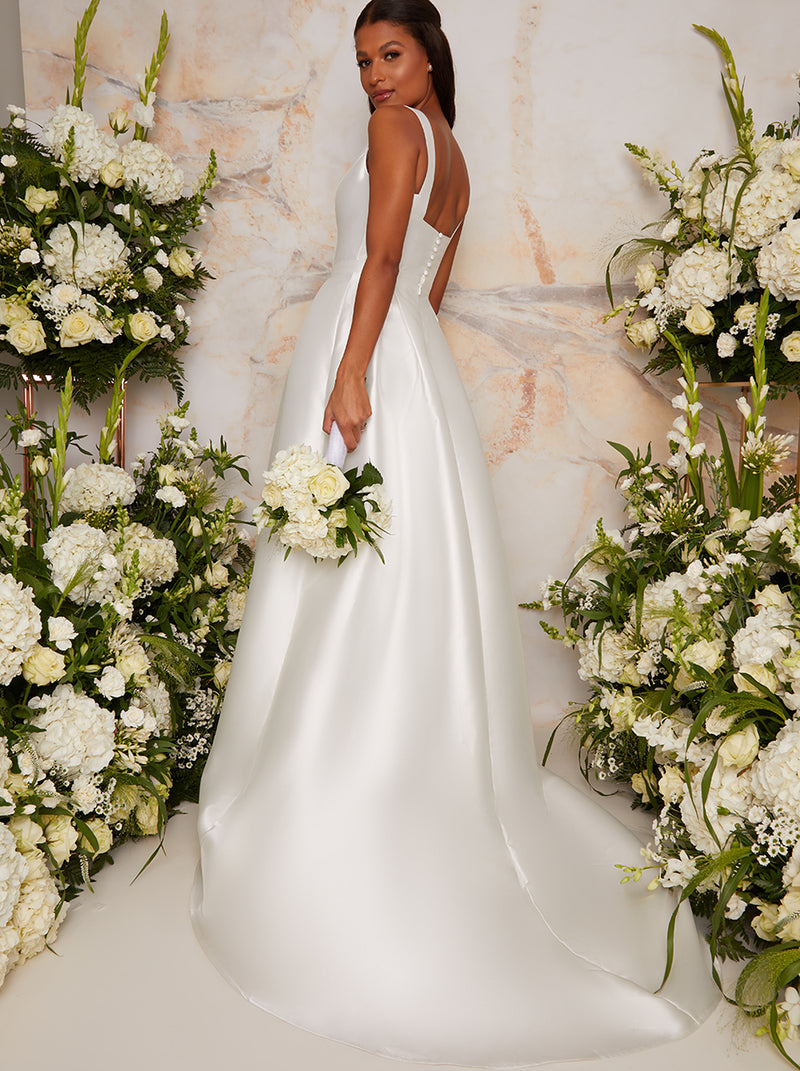 Long Sleeve Satin Wedding Dresses - UCenter Dress