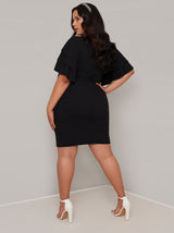 Plus Size Ruffle Detail Dress in Black
