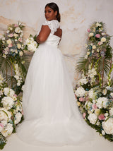 Plus Size Premium Lace Bridal Wedding Dress in White