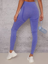 Sports Leggings with Eyelet Design in Blue