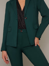 Long Sleeve Jacket Blazer in Green