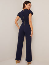 Short Sleeve Tailored Jumpsuit in Navy