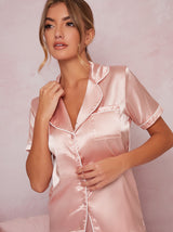 Shorts Silky Pyjama Set in Pink