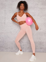 Frill Detail Sports Bra in Pink